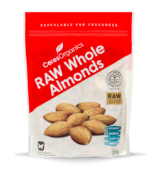 Health food wholesaling: Organic RAW Whole Almonds - 250g