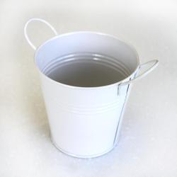 Metal bucket - white