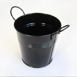 Metal bucket - black