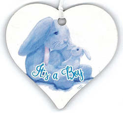 Wooden Hearts: It's a Boy Heart Tag
