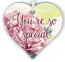 Wooden Hearts: You're Special  Heart Tag