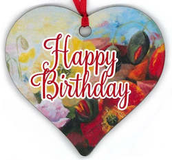 Wooden Hearts: Happy Birthday Heart Tag