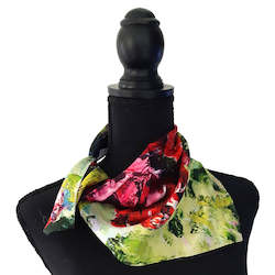Mothers Day: Red Rose Silk Scarf