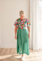 Pleats of Rosie -Floral Green
