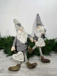 Silver: Grey Fabric Gnome Ornaments (Large)