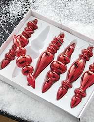 Ornaments: Red Finial Glass Ornaments