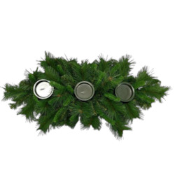 Wreaths: 34" Mixed Pine Centrepiece with Candle Holder