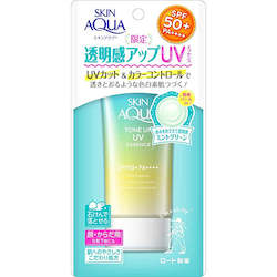 Skincare: rohto Skin Aqua Tone Up UV Essence Sunscreen SPF50+PA++++ Limited Mint Green 80g