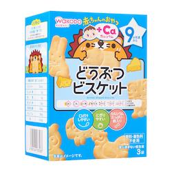 Wakodo Baby Snacks cheese Animal Shapes Baby Biscuits 9+ Months