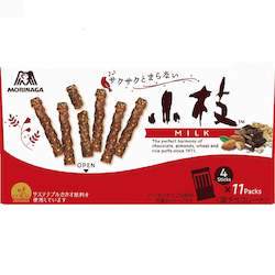 Snack: morinaga short stick milk chocolate almond biscuit 44 sticks