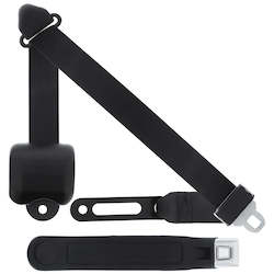 3pt Retractable: 3 Point Retractable Seat Belt With Chrome Button w/ Contoured Sleeve