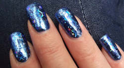 Nail Art Foils Micro Glitter And Rhinestones: Starburst Blue Nail Foil