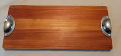 Boards And Platters: Charcuterie board / serving platter with chrome handles - Matai