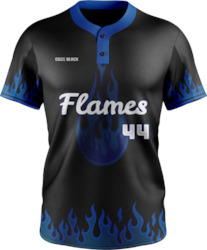 Flames Buttoned Collar