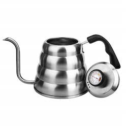 Coffee: Stainless Steel Built-in Thermometer Coffee Pots , Pour Over Coffee Kettle 1.2L Hand Drip Coffee