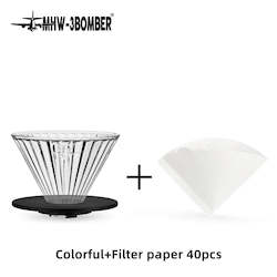 Glass Coffee Filter Cup and Espresso Filter Paper Set Reusable Cone Pour Over Co…