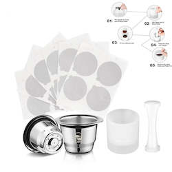 Icafilas Reusable Coffee Capsule Pod for Nespresso Stainless Steel Espresso Crema Coffee Filter Foil