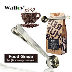 Coffee: Stainless Steel Coffee Scoop with Bag Clip Sealing Tea Measuring Spoon Kitchen Tool Coffee