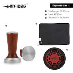51mm 58.35mm Coffee Tamper Set with Storage tampers Mat and Kitchen Bar Cleaning Towel Barista Kit