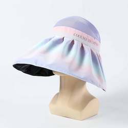 Clothing wholesaling: Foldable Large Brimmed Rainbow Sun Hat UV Protection