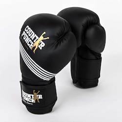 Boxing Gloves â Matt Black with Five White Stripes