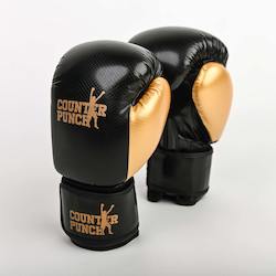 Boxing Gloves â Black with Gold Thumb