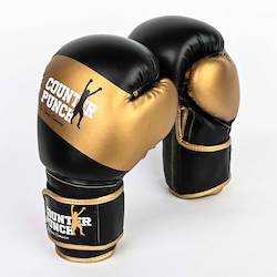 Boxing Gloves â Black with Gold Stripe