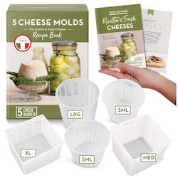 5 Cheese Molds + Recipe Book - 18 units