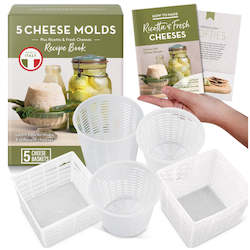 Easy Cheese Making Set â 5 Cheese Molds + Recipe Book