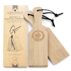 Wooden Gnocchi Boards & Butter Paddle Set