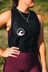 Clothing manufacturing - womens and girls: Black Pura Bamboo Crop Singlet