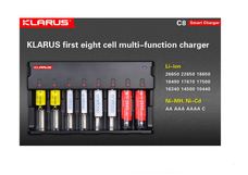 Klarus C8 multi-function smart charger (worlds first) multi li-ion, ni-mh, ni-cd charger