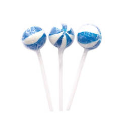 Internet only: Blue Stripe Ball Lollipops