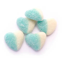 Blue and White Gummy Hearts