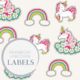 Labels - Rainbow and Unicorn Set