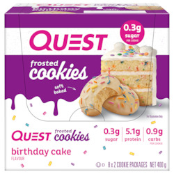 Quest Birthday Birthday Cake Frosted Cookies Box of 8
