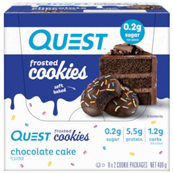 Quest Birthday Chocolate Cake Frosted Cookies Box of 8