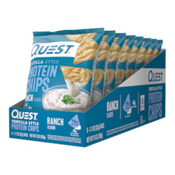Cafe: Box of 8, Quest Ranch Tortilla Style Protein Chips