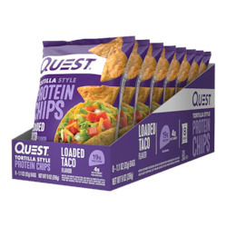 Box of 8, Quest Loaded Taco Tortilla Style Protein Chips