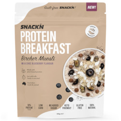 Cafe: Snackn' Protein Breakfast Bircher Muesli Milk Choc Blueberry Flavour
