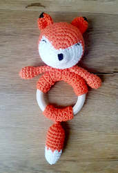 Crocheted Fox Ring Rattle