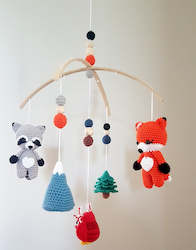 Handcrafted Woodland Mobile