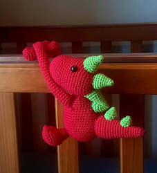 Crocheted Dinosaur Tie Back
