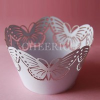 White Butterfly Cupcake Wrappers - 12units/pack