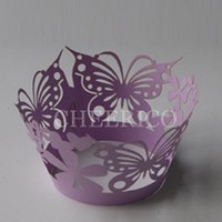 Cake: Purple butterfly cupcake wrappers - 12units/pack