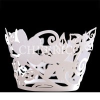 White flora cupcake wrappers - 12units/pack