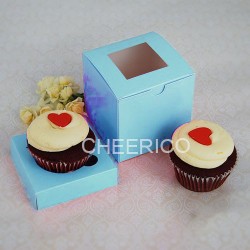 Cake: 1 window baby blue cupcake box w finger hole ($1.25/pc x 25 units)