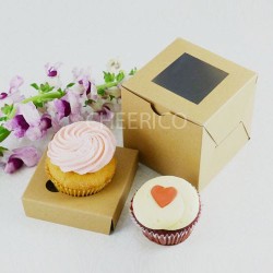 Cake: 1 kraft brown window cupcake box ($1.20/pc x 25 units)