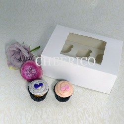 Cake: 6 window mini cupcake box ($1.85/pc x 25 units)