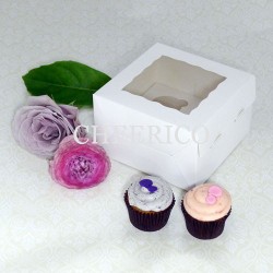 Cake: 4 window mini cupcake box ($1.65/pc x 25 units)